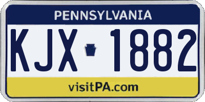 PA license plate KJX1882