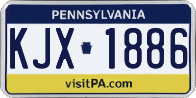 PA license plate KJX1886