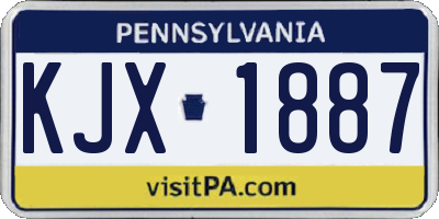 PA license plate KJX1887