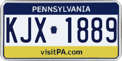 PA license plate KJX1889
