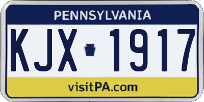 PA license plate KJX1917