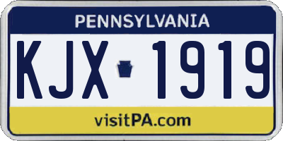 PA license plate KJX1919
