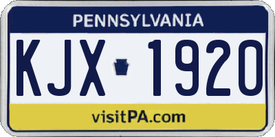 PA license plate KJX1920