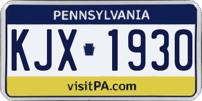 PA license plate KJX1930