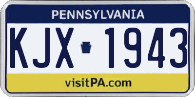 PA license plate KJX1943