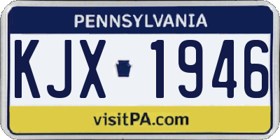 PA license plate KJX1946