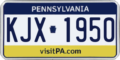PA license plate KJX1950