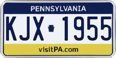 PA license plate KJX1955
