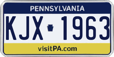 PA license plate KJX1963