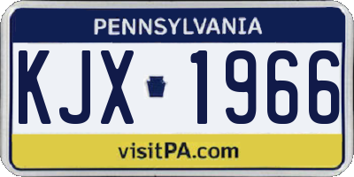 PA license plate KJX1966