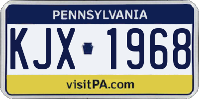 PA license plate KJX1968