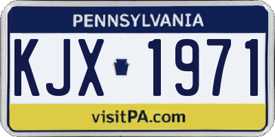 PA license plate KJX1971
