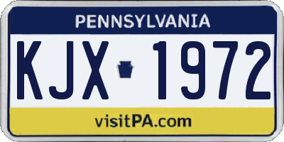 PA license plate KJX1972
