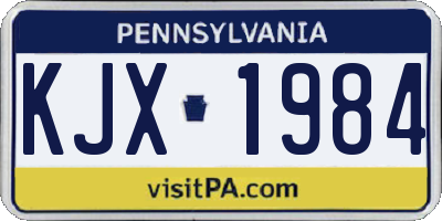 PA license plate KJX1984