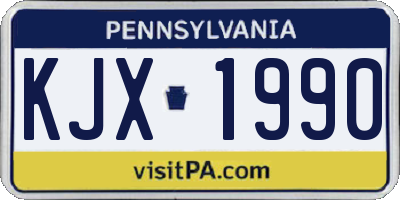 PA license plate KJX1990