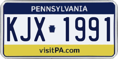 PA license plate KJX1991