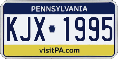 PA license plate KJX1995