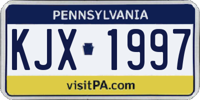 PA license plate KJX1997