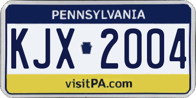 PA license plate KJX2004