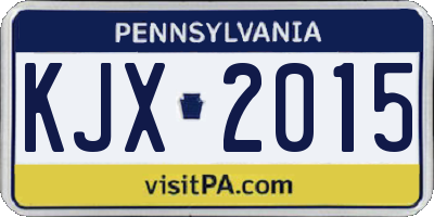 PA license plate KJX2015