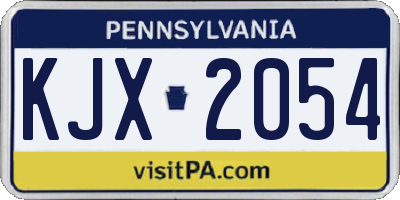 PA license plate KJX2054