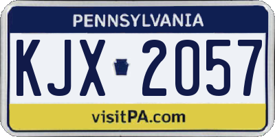 PA license plate KJX2057