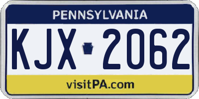 PA license plate KJX2062