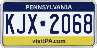 PA license plate KJX2068