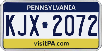 PA license plate KJX2072