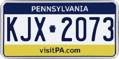 PA license plate KJX2073