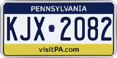 PA license plate KJX2082