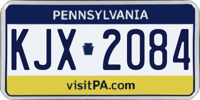PA license plate KJX2084