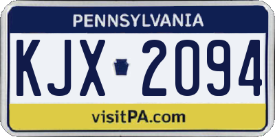PA license plate KJX2094