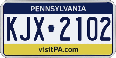 PA license plate KJX2102