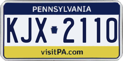 PA license plate KJX2110