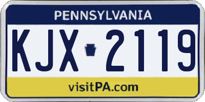 PA license plate KJX2119