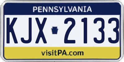 PA license plate KJX2133