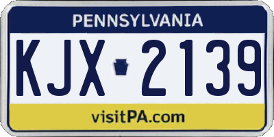PA license plate KJX2139