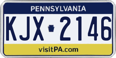 PA license plate KJX2146