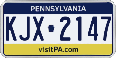 PA license plate KJX2147