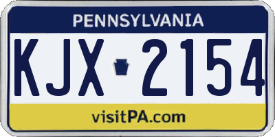 PA license plate KJX2154