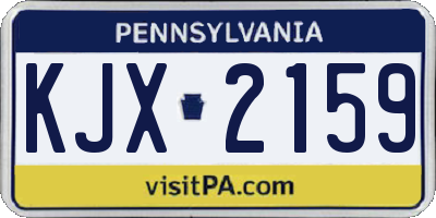PA license plate KJX2159