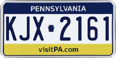 PA license plate KJX2161