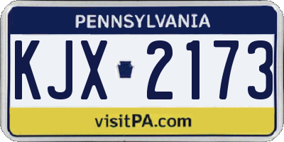 PA license plate KJX2173