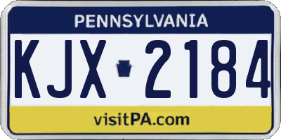 PA license plate KJX2184