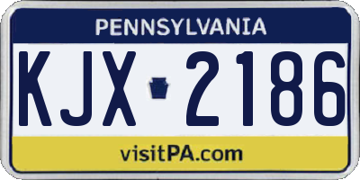 PA license plate KJX2186