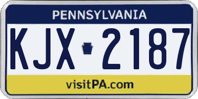 PA license plate KJX2187