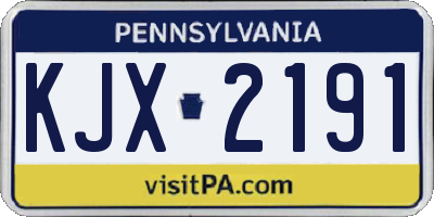 PA license plate KJX2191