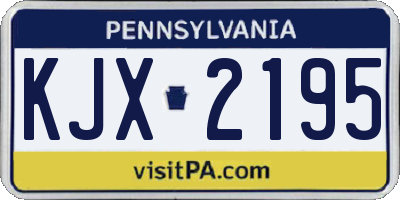 PA license plate KJX2195