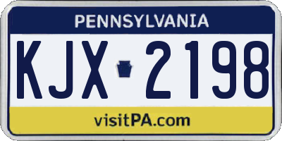 PA license plate KJX2198